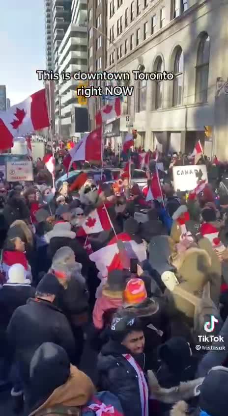 Canadians singing "We're not gonna take it"