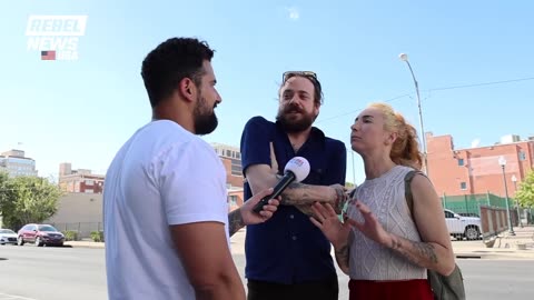 Texas couple CLASH over politics in WILD street interview.