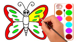 Drawing and Coloring for Kids - How to Draw Butterfly 01