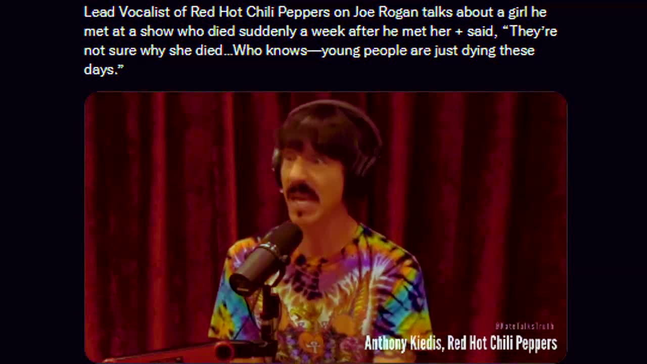 "Young people are just dying these days" - RHCP frontman on Joe Rogan