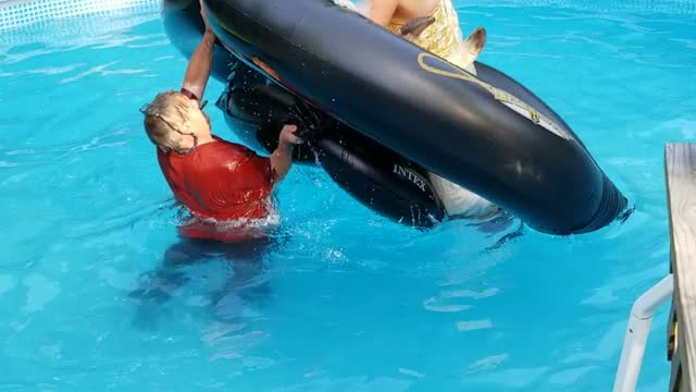 Newlywed Couple Cool off After Summer Wedding