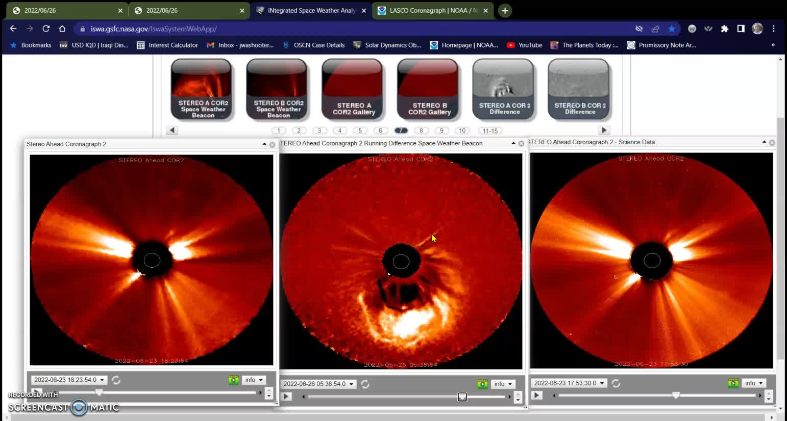 CME inbound I think from south pole of the Sun