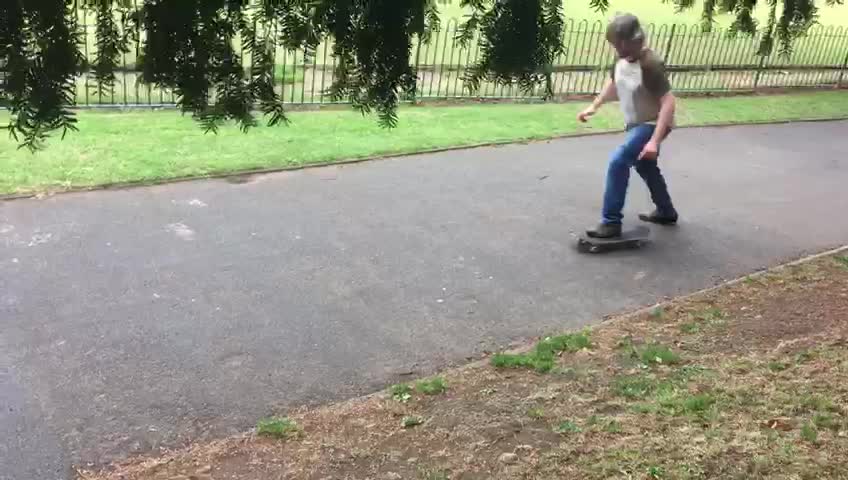 Fat man skating