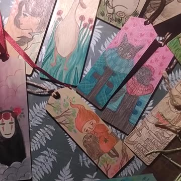 Handicraft, wooden bookmarks