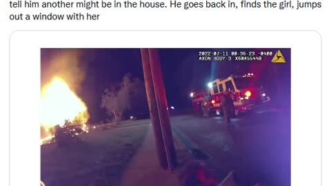 Young hero saves kids from fire.