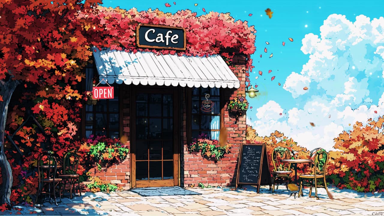 🍂 Cozy Autumn Café - Relaxing LoFi Music and Autumn Vibes ☕