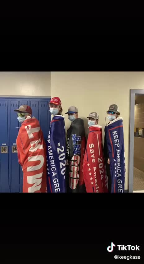 "Let's Go Brandon" in High School w/Trump Flags