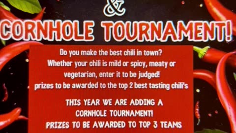 Chili Cookoff and Cornhole 10/12