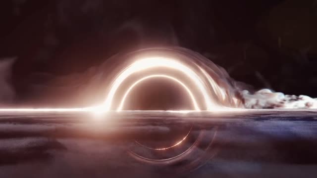 Animation black hole star shredded