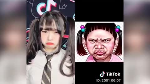 Cute Funny Face Show by some Asian on Tik Tok