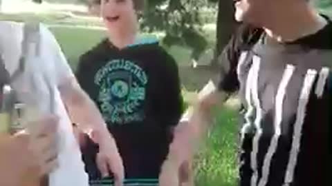 Two guys slapping each other