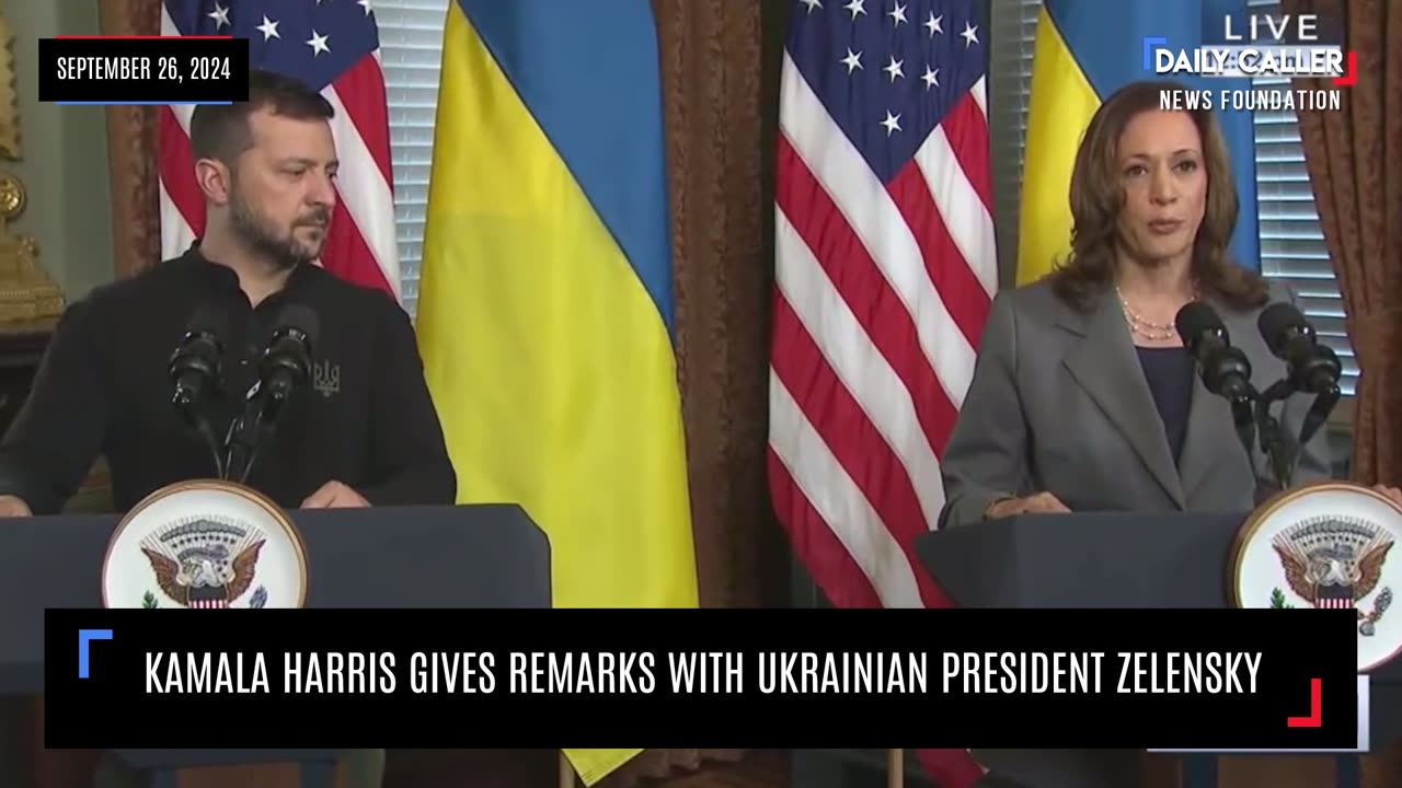 Kamala Harris Gives Remarks With Ukrainian President Zelensky