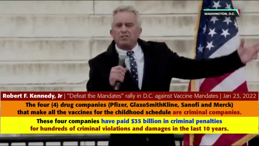 Vaccine manufacturers are criminal companies, paid $35 billion in fines, says Robert F. Kennedy Jr;