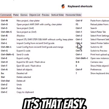 PrusaSlicer: 4 Useful Keyboard Shortcuts