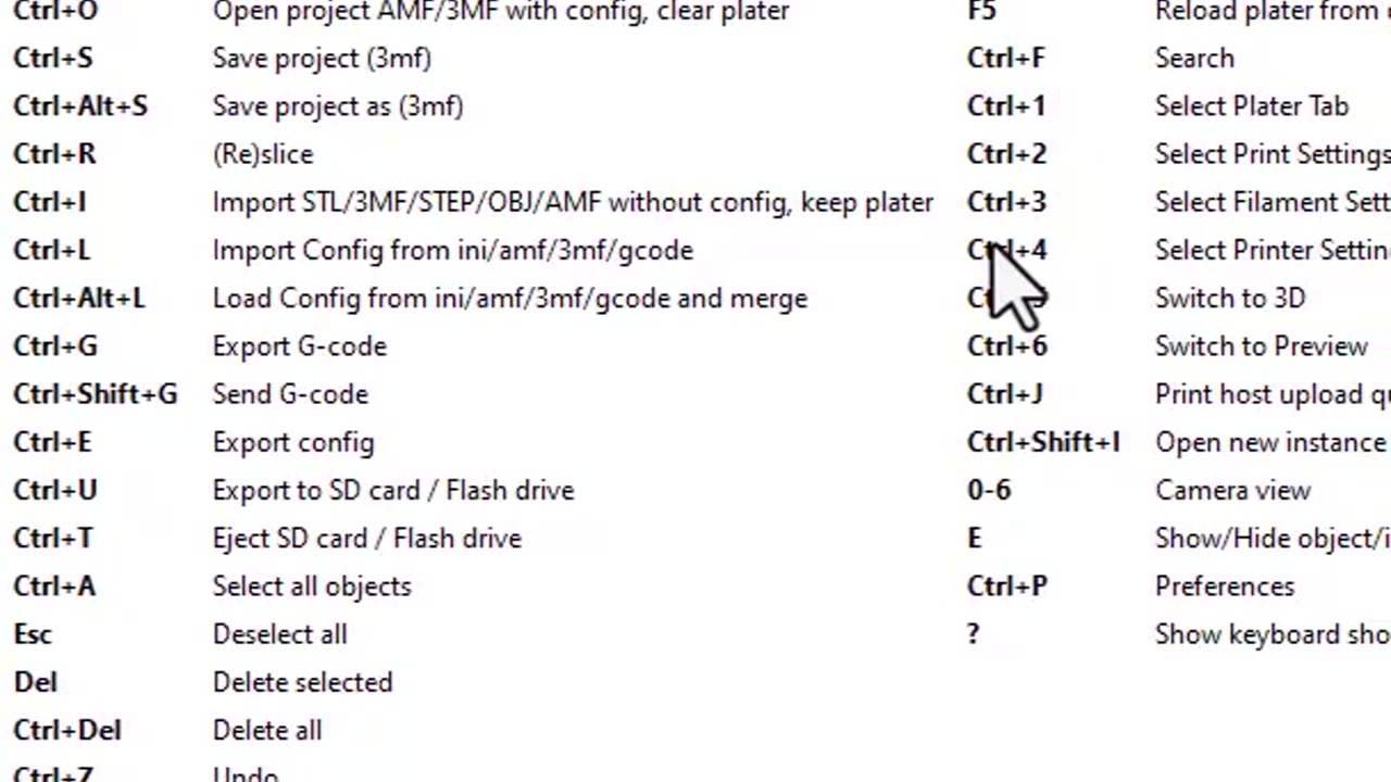 PrusaSlicer: 4 Useful Keyboard Shortcuts