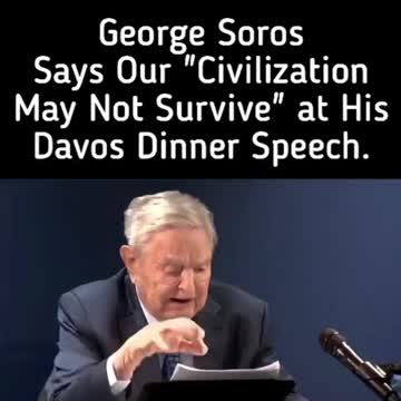 Soros gives a speech at the Davos Dinner