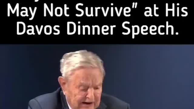 Soros gives a speech at the Davos Dinner