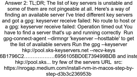 gpg keyserver receive failed No route to host stack overflow