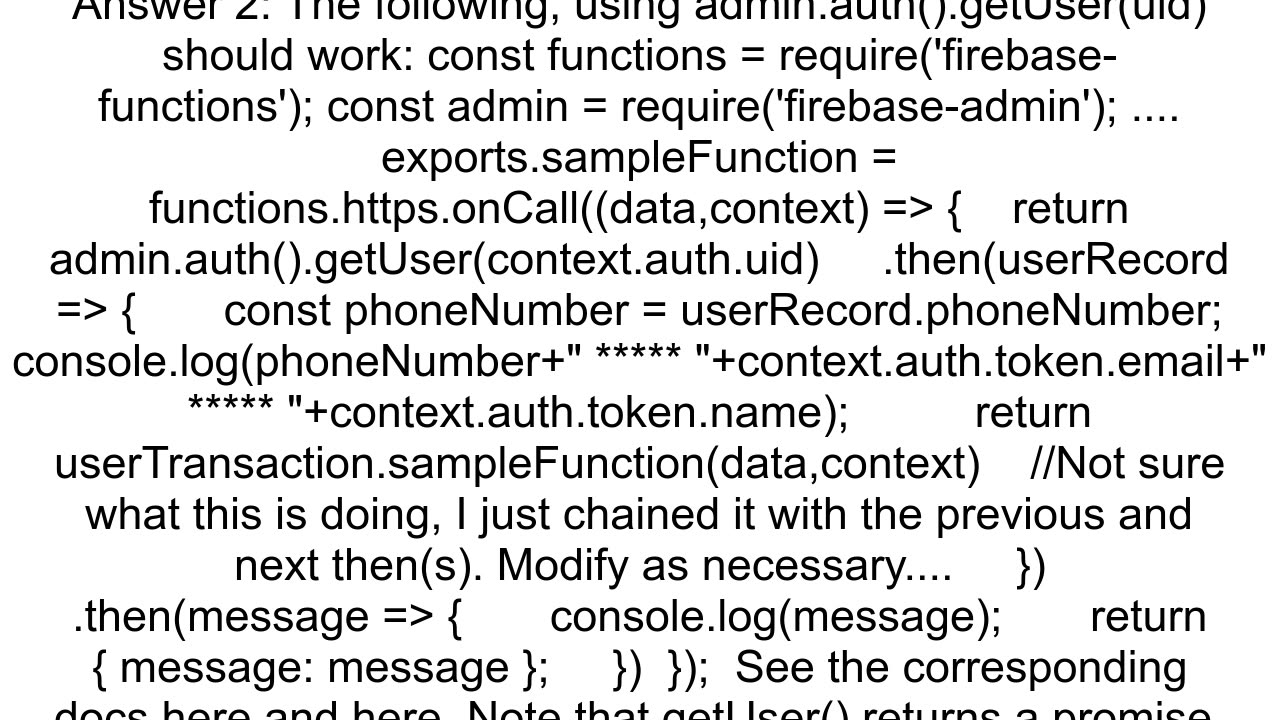 Get user phone number in firebase cloud functions