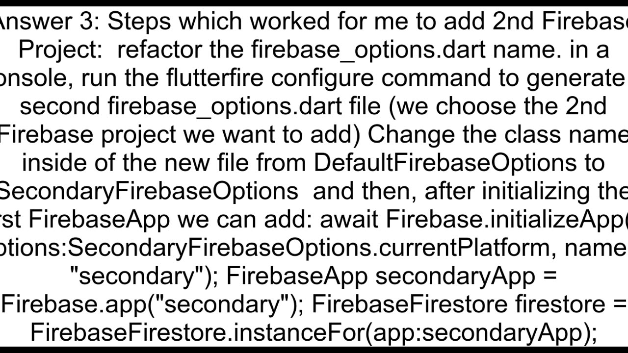 Flutter How to add multiple Firebase projects to my Flutter project