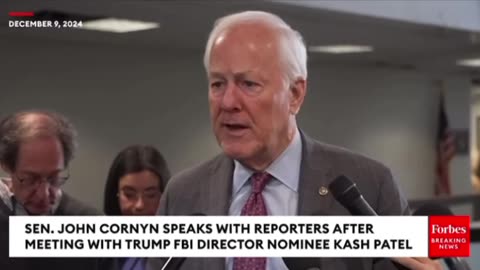 Cornyn expects Kash to be Confirmed FBI Dir.