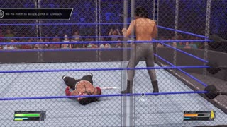 wwe2k22 myrise walkthrough 126 cage match with Jeff Hardy