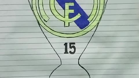 Draw the real Madrid logo using a pencils