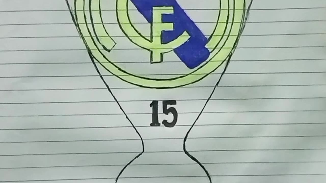 Draw the real Madrid logo using a pencils