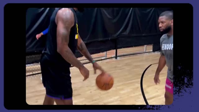 Lebron James working on creating separation for his shot