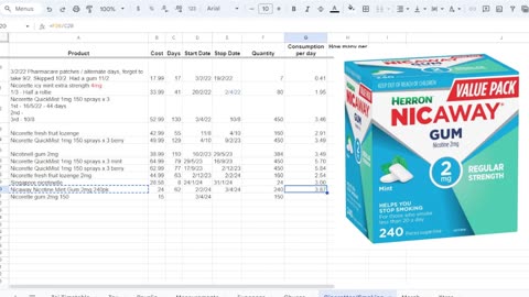 Nicaway Nicotine Mint Gum 2mg 240 Pack