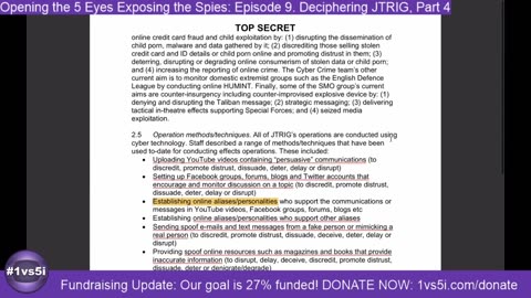 Episode 9: Opening the Five Eyes: Deciphering JTRIG - a #1vs5i Live Event