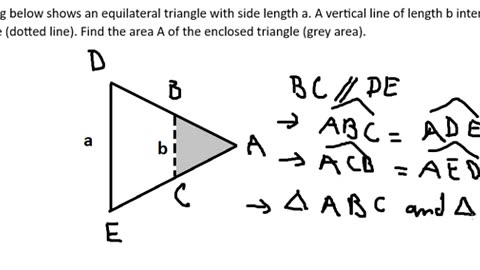 2023 International Youth Math Challenge: Problem E: The drawing below shows an equilateral triangle