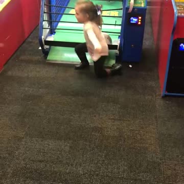 Toddler dead set on beating soccer game