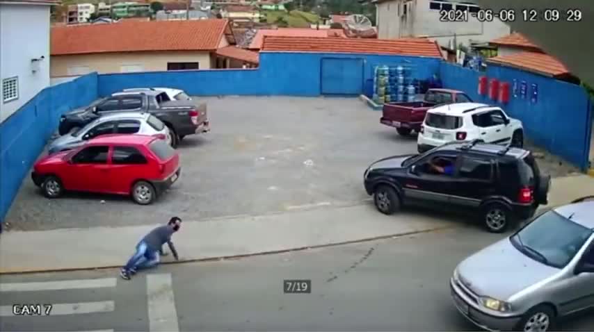 AMAZING!!! Dog (Firulais) runs over a man who was about to cross the street