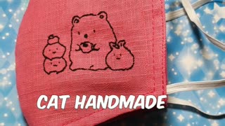 Handmade Lovely crossstitch cartoon mask