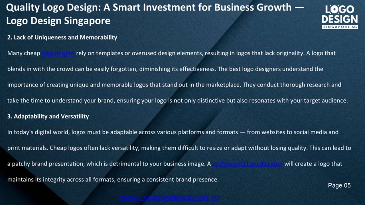 Quality Logo Design: A Smart Investment for Business Growth — Logo Design Singapore