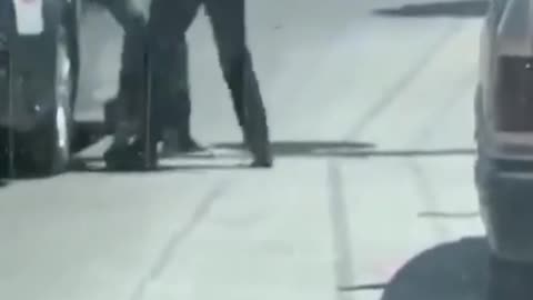 A cop that watched to many Rocky movies. At least he wanted a fair fight.