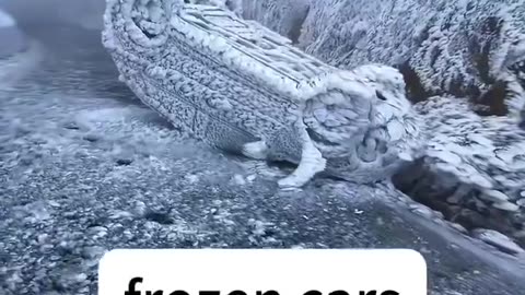 Scary beautiful~ Footage shows China's Shanxi province after icy rain on March 1 on Zhufeng Mountain