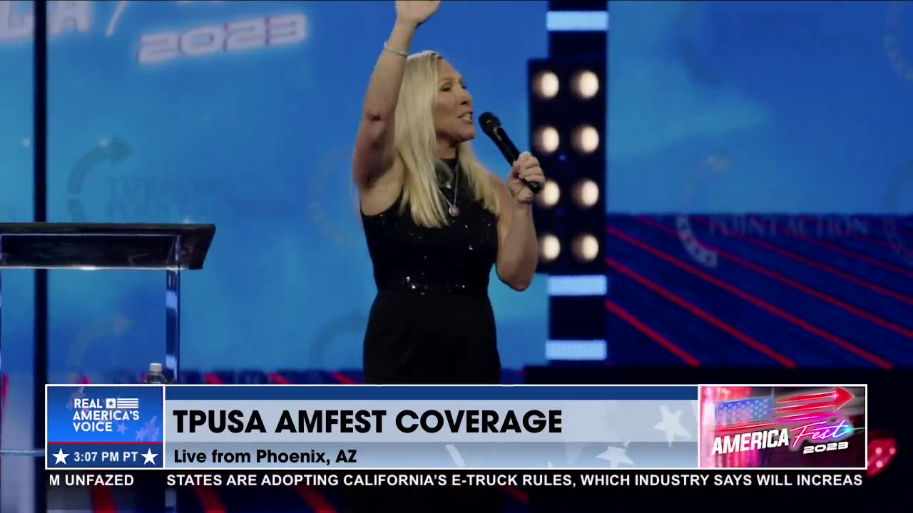 Rep. MTG gives TPUSA students new homework assignment: re-elect Trump