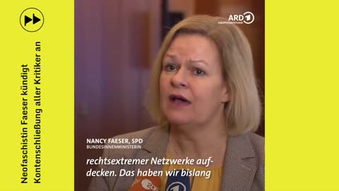Faeser: Deutsches Regime kündigt Kontoschließung aller Kritiker an!