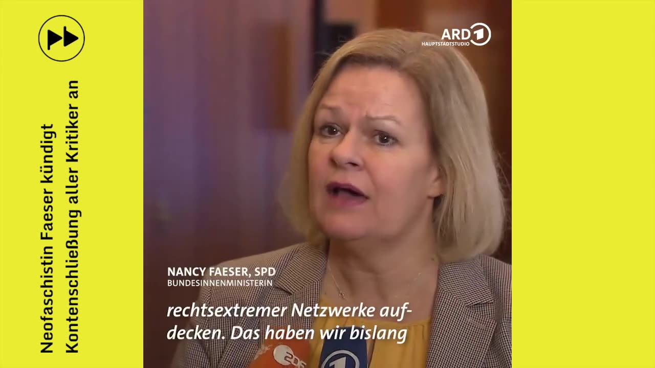 Faeser: Deutsches Regime kündigt Kontoschließung aller Kritiker an!