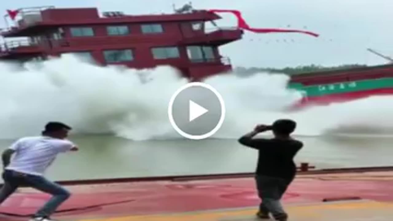 launching for the first time at sea one of the largest ships