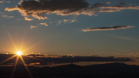 Landscape of mountains and sunset