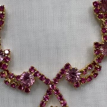 18KGP Crystal Jewelry Set. Made with Swarovski Crystal Rose. Pink. Gift. Party