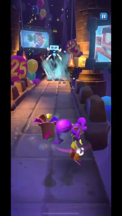 Frosty Zombot Battle Run Gameplay On Temple Ruins - Crash Bandicoot: On The Run!