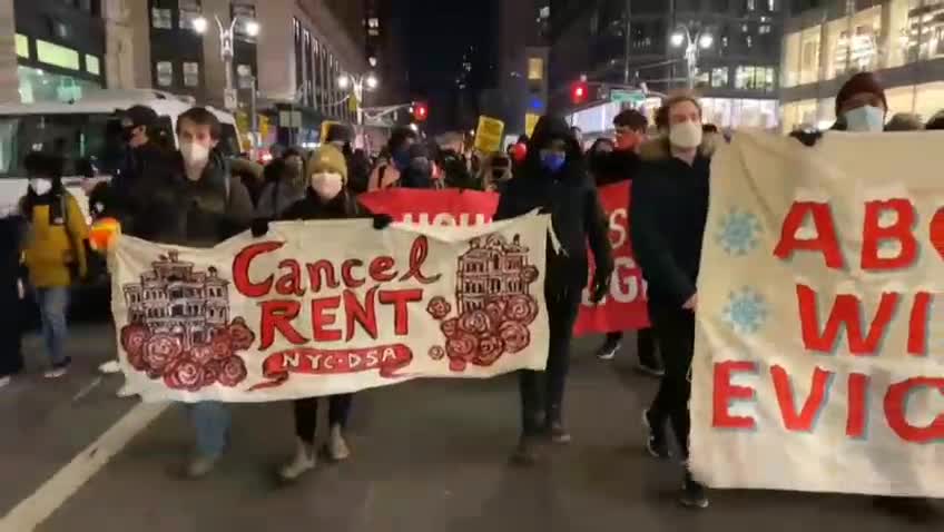 NYC: As thousands face displacement, activists march on billionaires row demanding 2022.