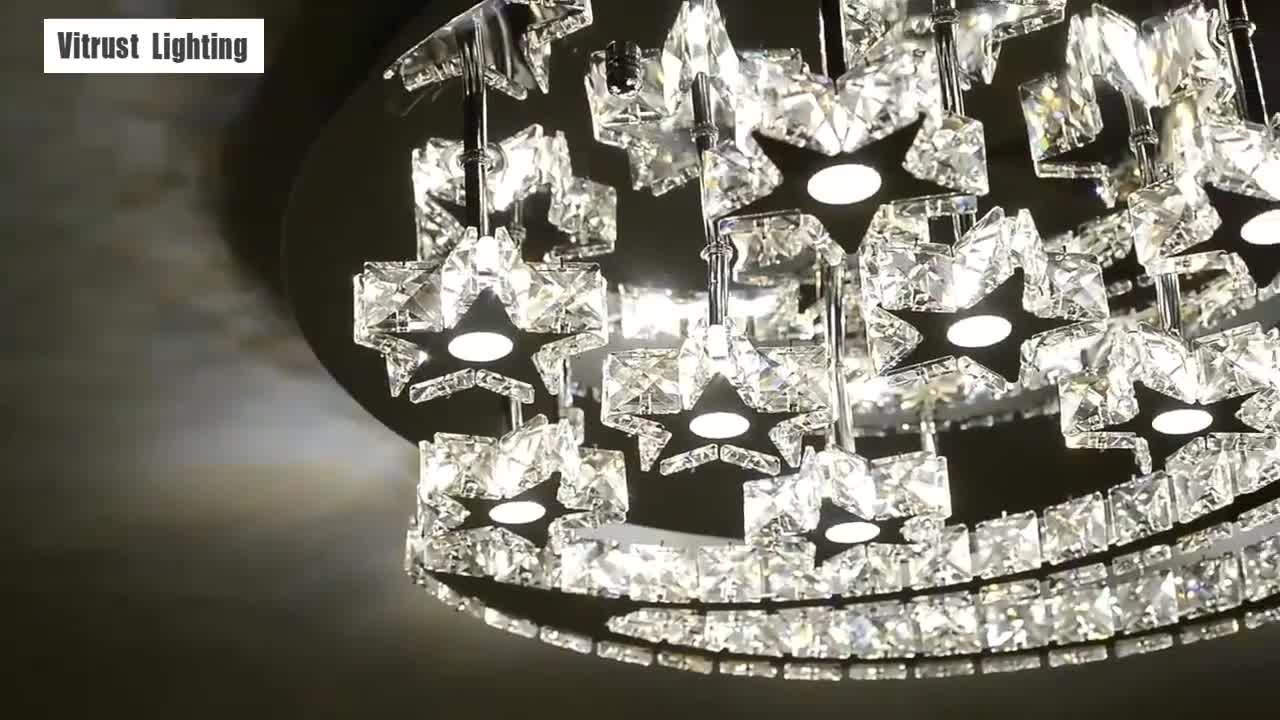 Crystal Ceiling Lights Modern LED ChandelierLamps Living Room Dining Bedroom Kids Boy Girl Luminaire