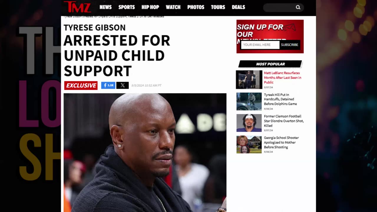 Tyrese Arrested Over CHILD SUPPORT