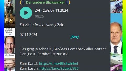 Zu viel Info – zu wenig Zeit o7.11.2024 Das ging ja schnell! „Größtes Comeback aller Zeiten“ ...