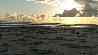 Boat in the coastal sunset